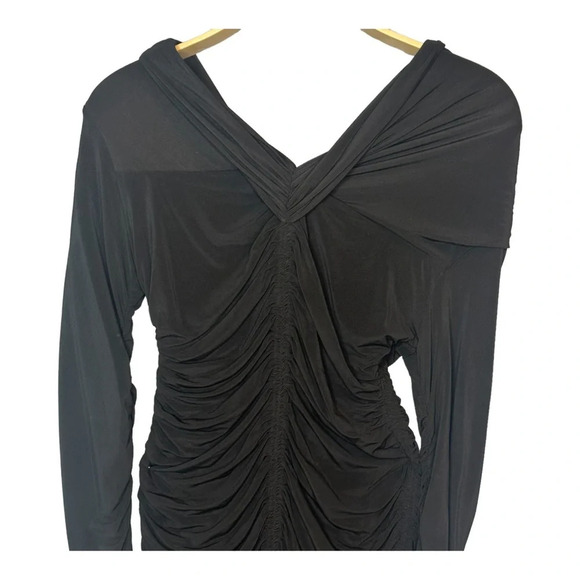 A.L.C. Black Marie Ruched Jersey Dress. Sz: M - Picture 7 of 15